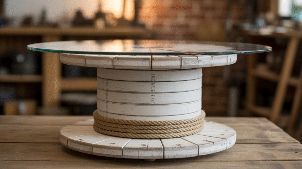  Stacked Wire Spool Table