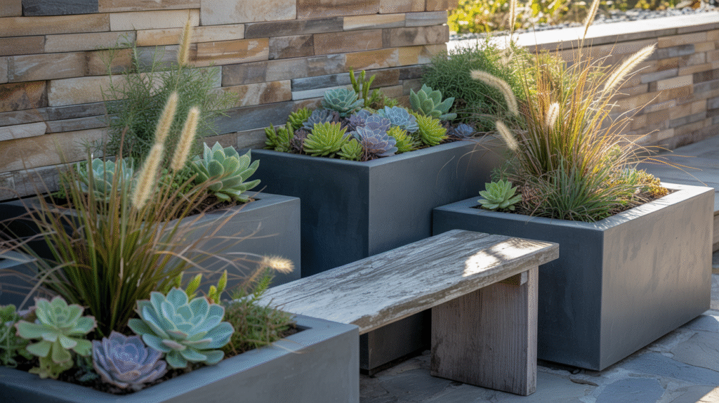 Raised Rock Planters