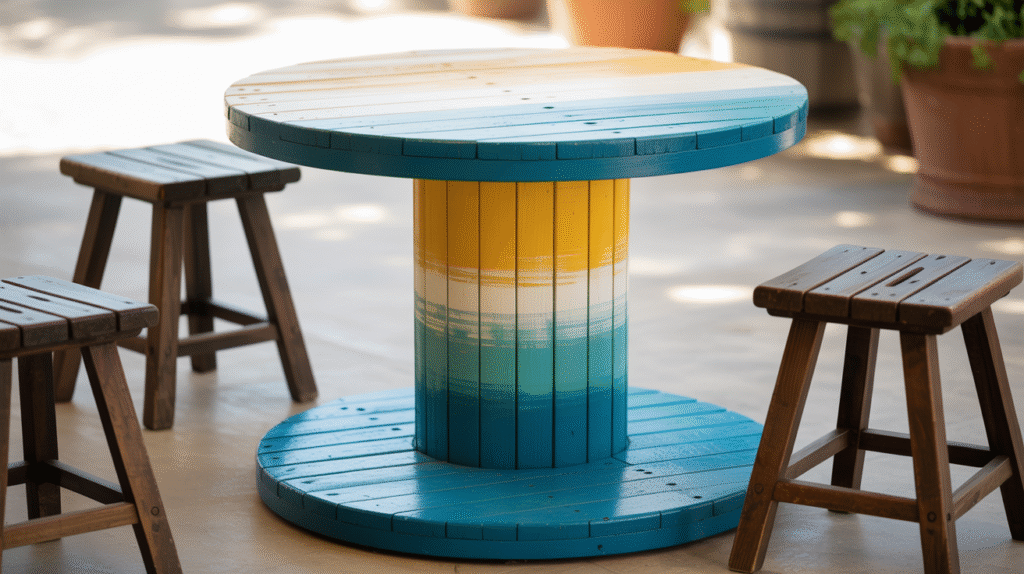 Ombre Spool Patio Table