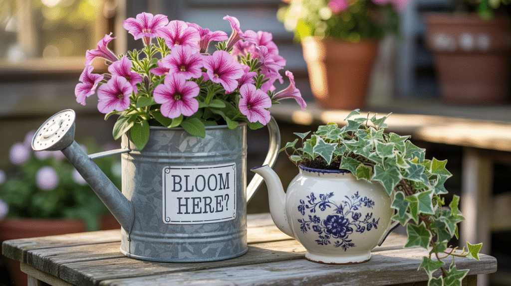 Watering Can and Teapot Planters