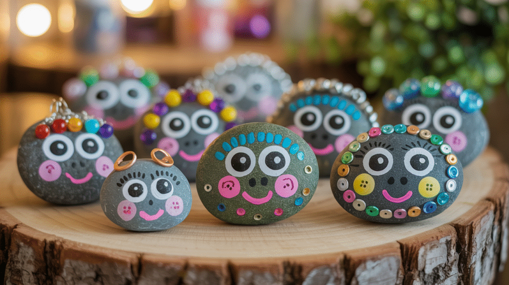 Painted Rock Faces with Accessories