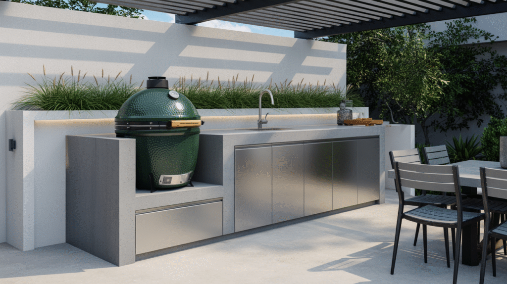 Modern Big Green Egg Outdoor Kitchen Ideas
