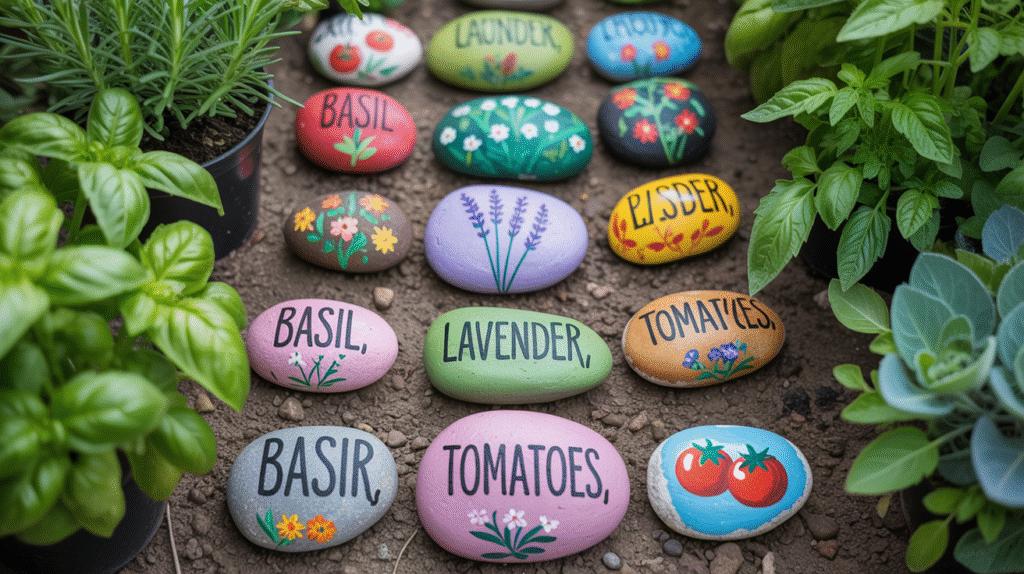 Painted Rock Garden Labels