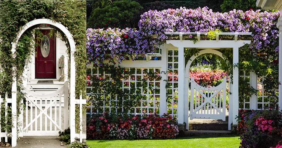 Arbor Gate with Built-In Bench