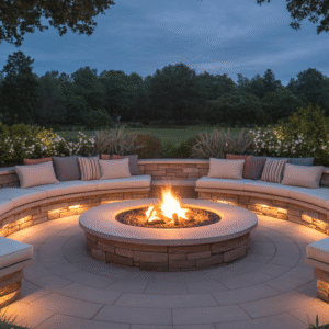 28 Gorgeous Circular Fire Pit Seating Ideas