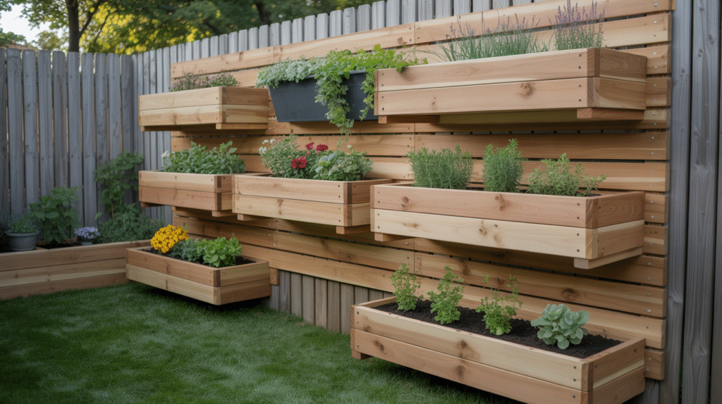 Fence-Mounted Herb Planters