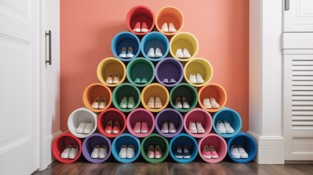 PVC Pipe Shoe Storage