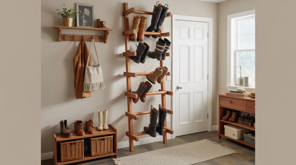 Build a Vertical Boot Storage Rack