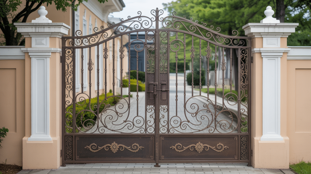 Vintage-Inspired Ornamental Wrought Iron Gates