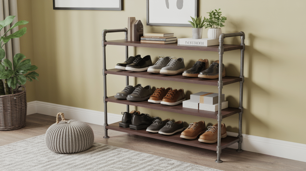  Industrial Pipe Shoe Rack