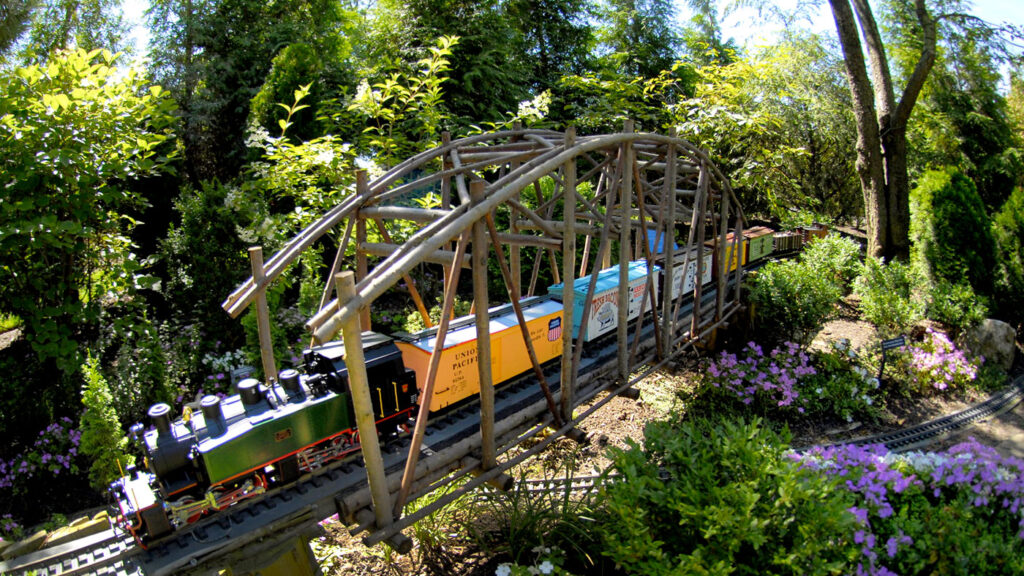 Interactive Toy Railroad Garden
