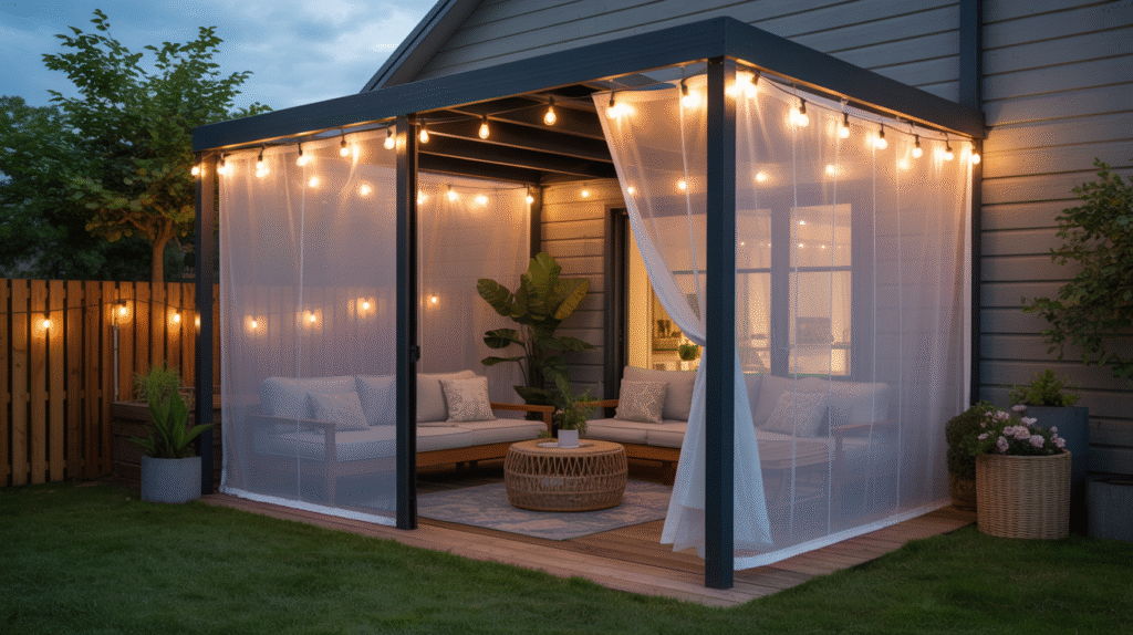 Semi-Transparent Fabric Fence