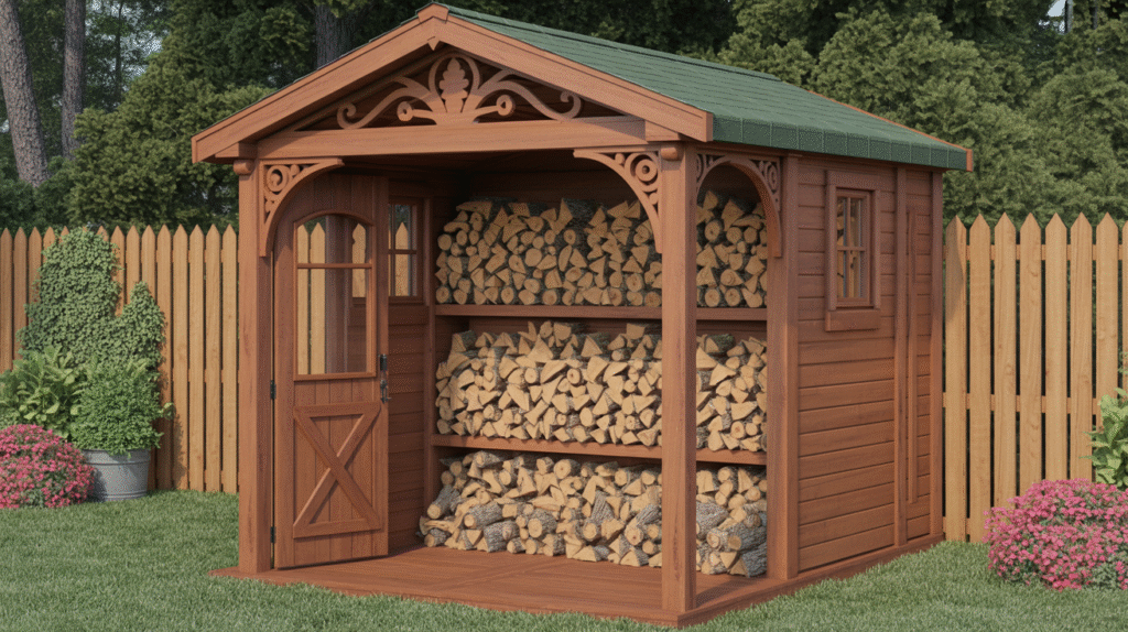 Redwood Timber Sheds with Ornate Details