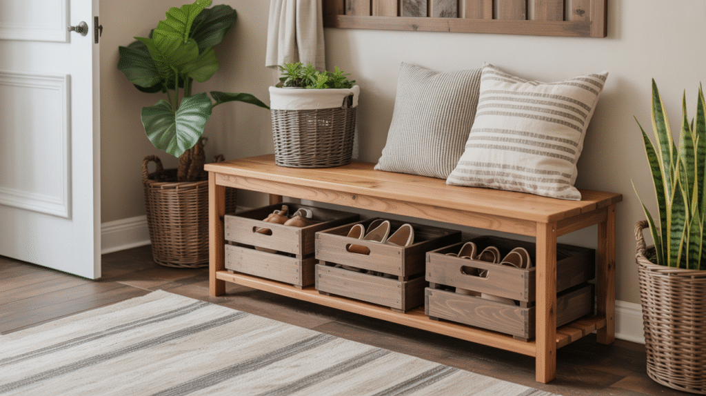 DIY Bench with Crates