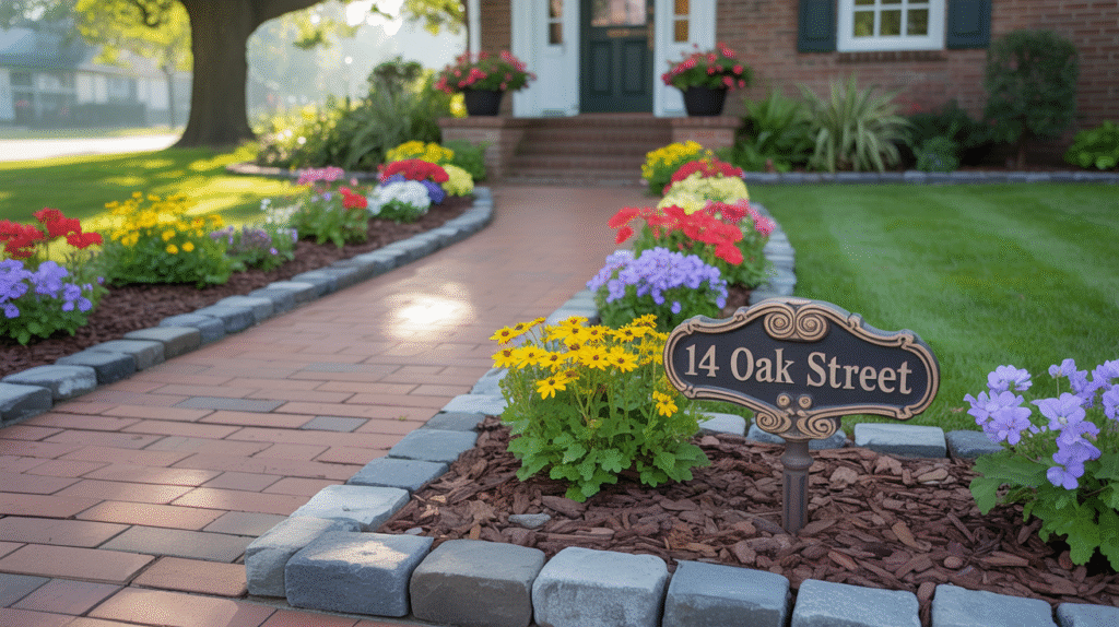  Frame Your Walkway with Flower Beds