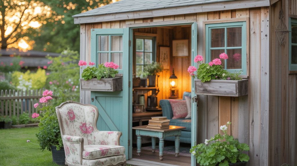 Rustic Chic She Shed – A Cozy Country-Style Retreat
