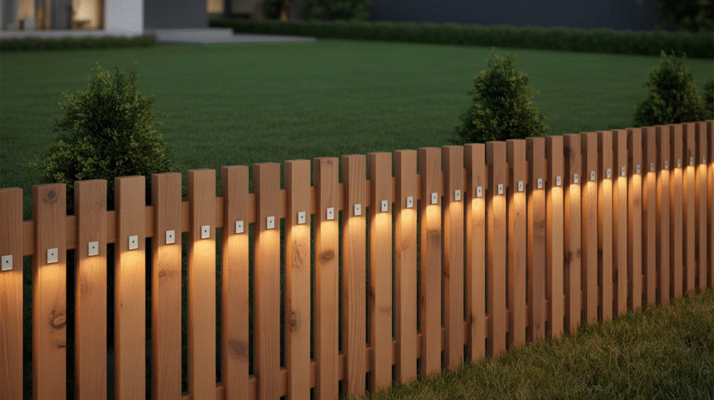 Slatted Fence with Lighting