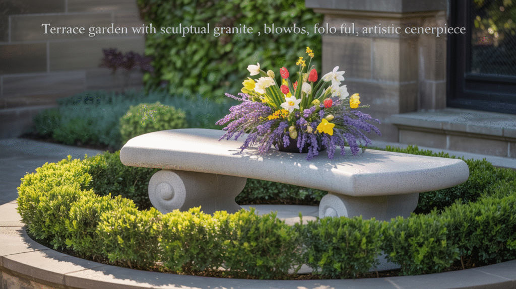  Curved Granite Bench Centerpiece