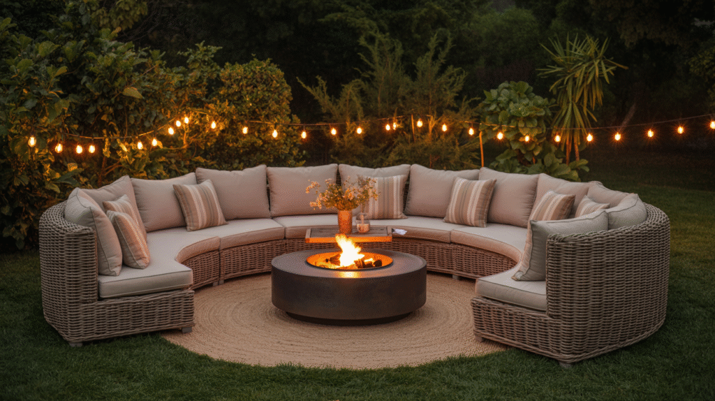 Curved Sofas for a Softer, Social Layout