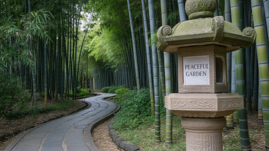 Bamboo and Stone Pathway