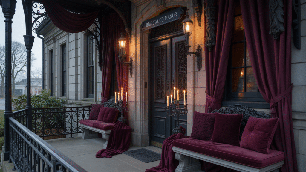 Get dramatic with a gothic porch setup