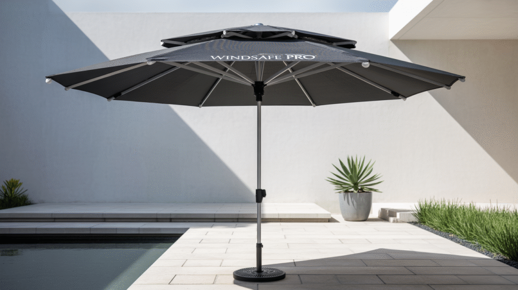 Umbrella with Built-In Fans