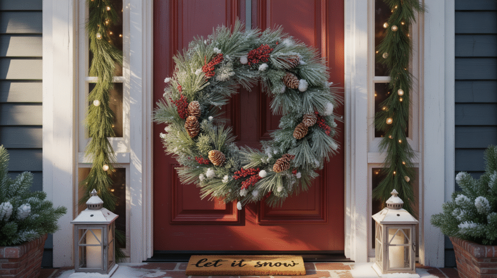 Snowy Front Door Entrance