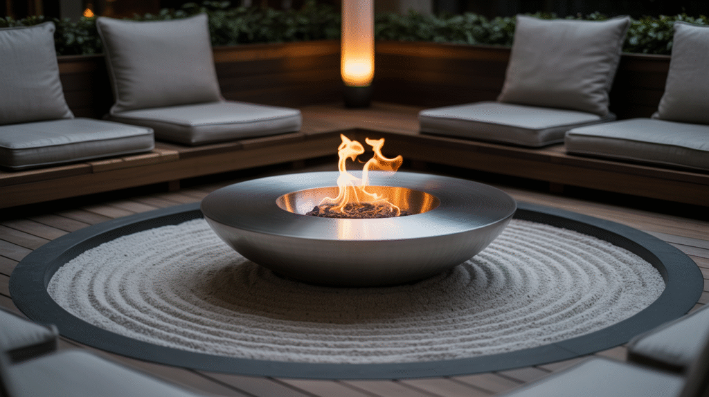 Zen Garden with Fire Bowl
