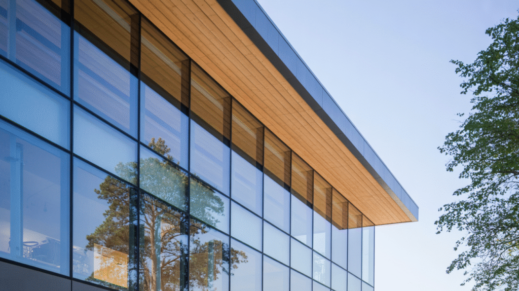 Glass and Timber Facade