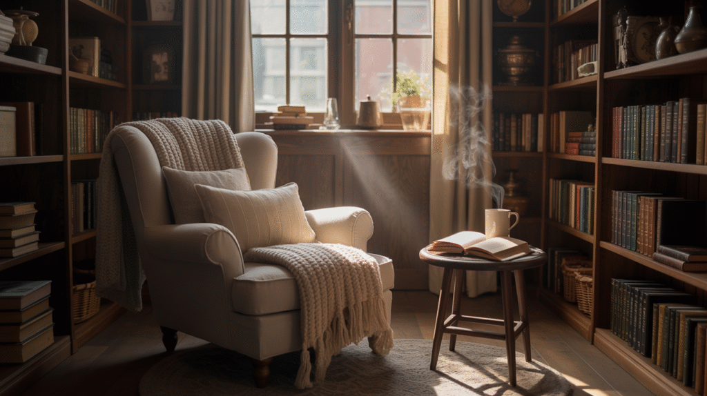 Cozy Reading Retreat – A Quiet Corner for Escaping Into Books