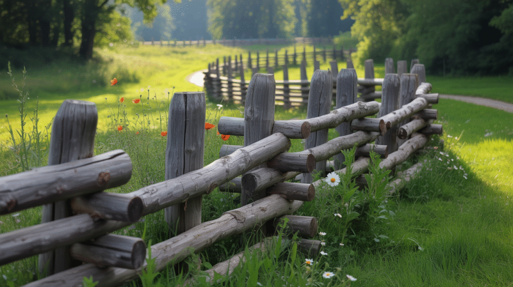 Rustic Log Fence for Natural Charm