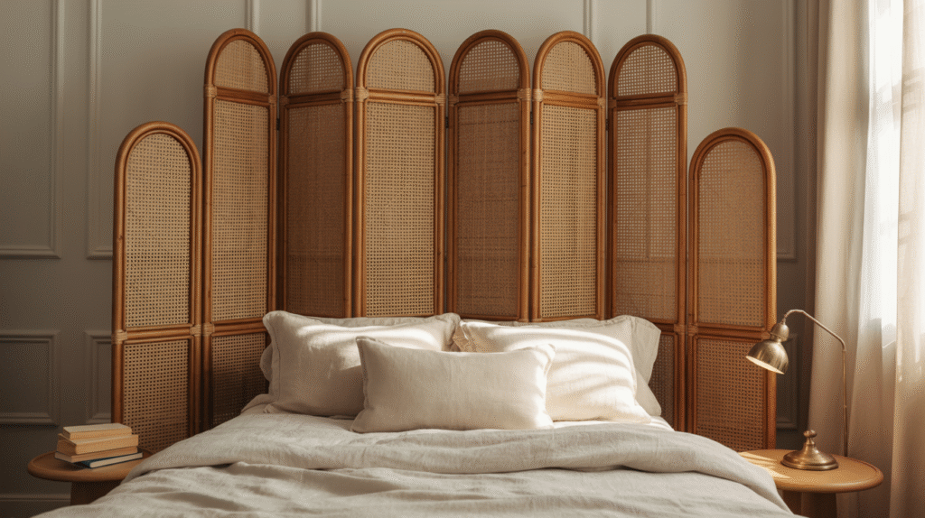 Vintage Folding Screen as a Headboard