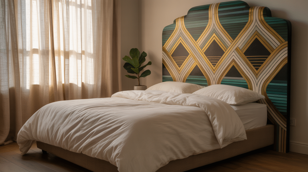 Painted or Wallpapered Faux Headboard