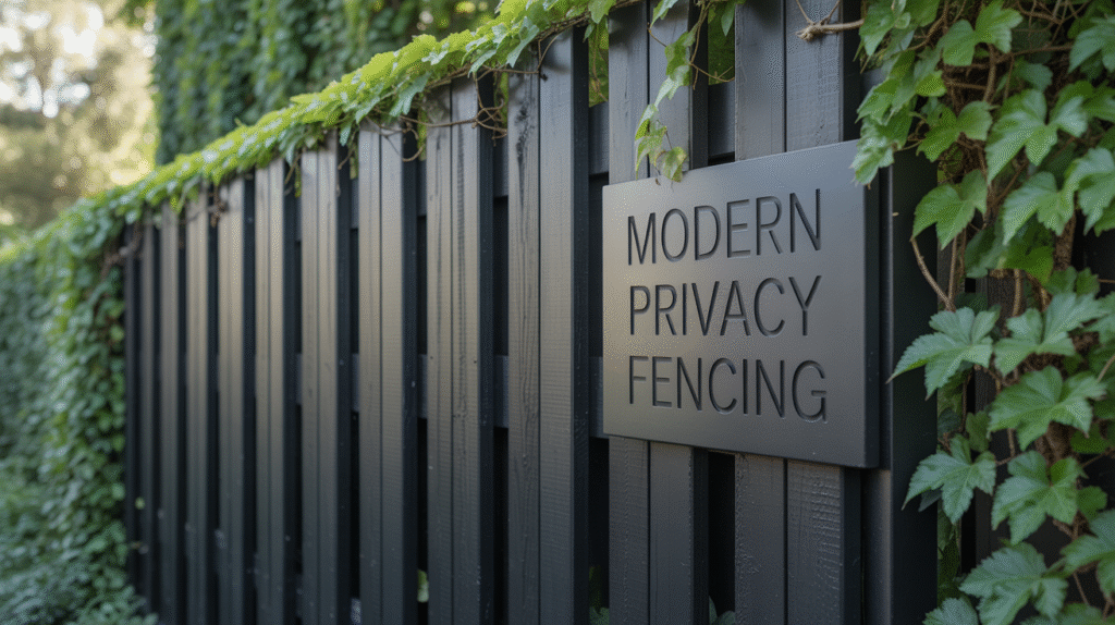 Black Painted Fence for Modern Contrast