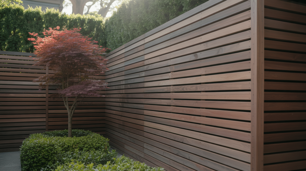Modern Horizontal Slat Fence