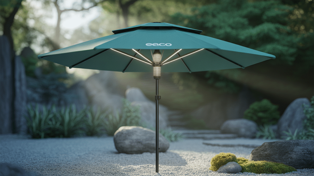 Umbrella with Solar Panels