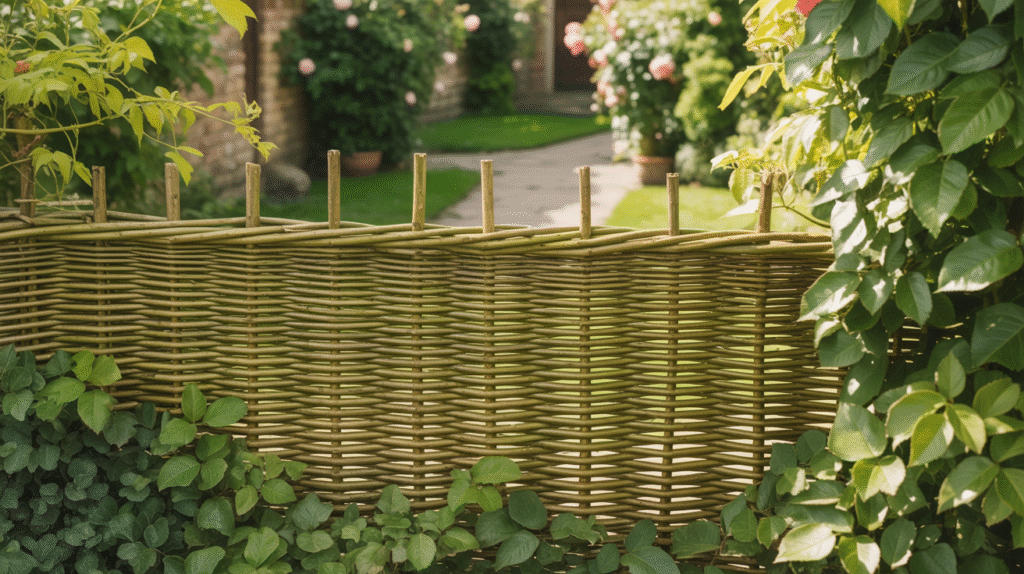 Woven Willow Fencing for Organic Texture