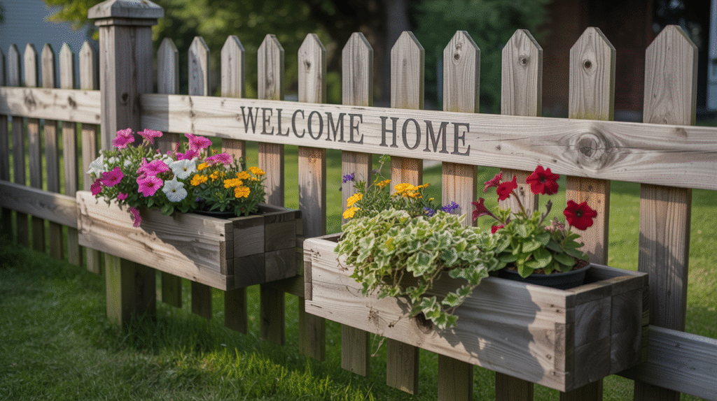 Garden Fence with Built-in Planters