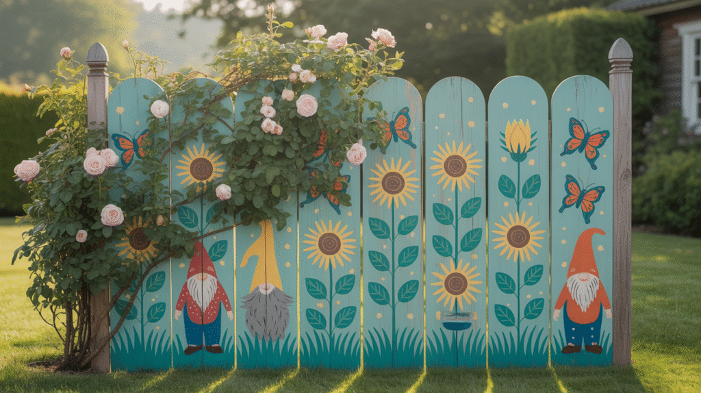 Painted Colorful Fence for Whimsy