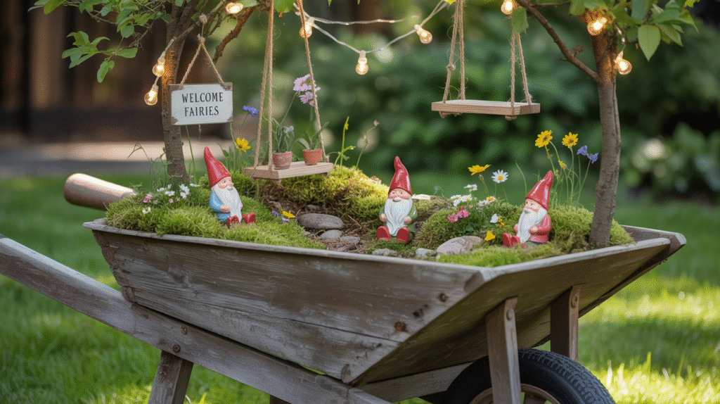  Wheelbarrow Fairy Garden