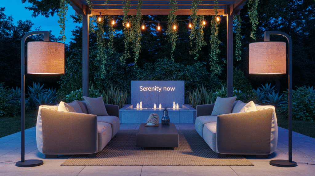 Outdoor Floor Lamps for a Living Room Feel

