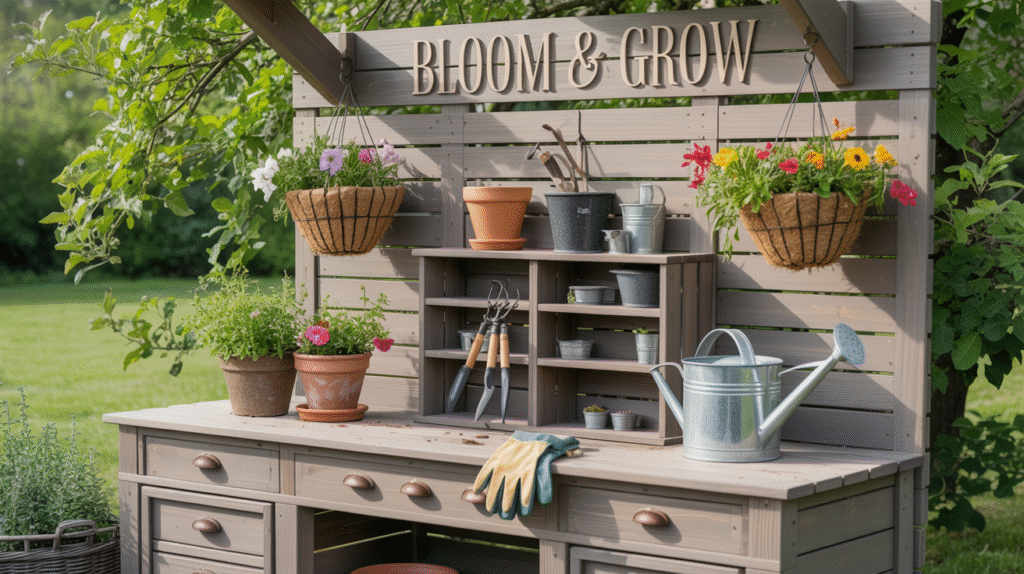 Outdoor Potting Station With Storage