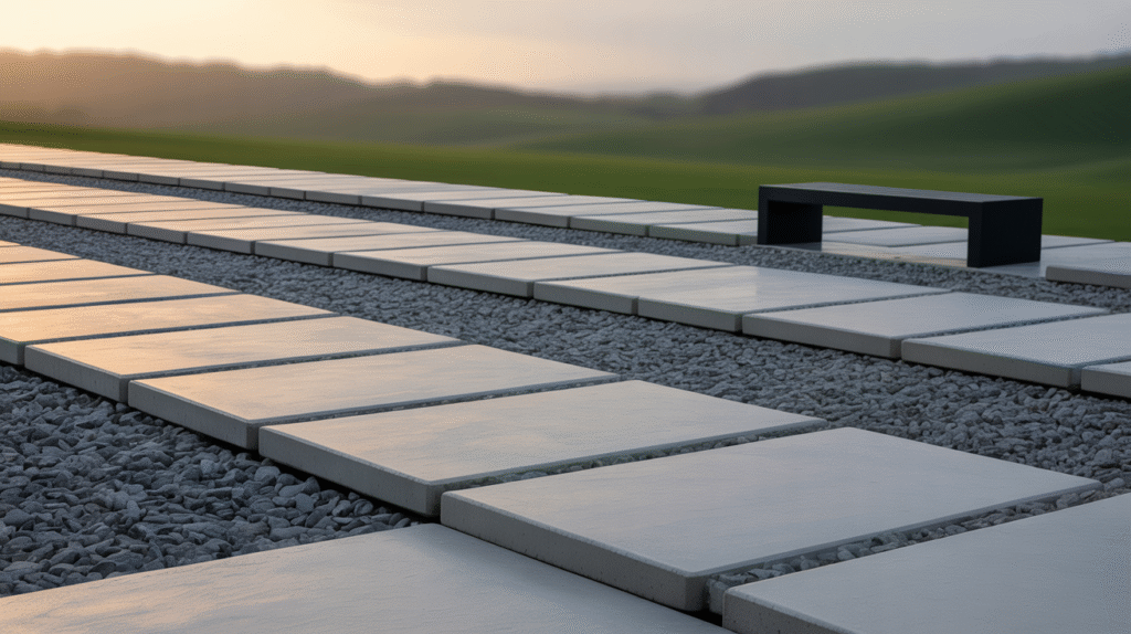 Concrete Slab Walkways with Modern Geometry