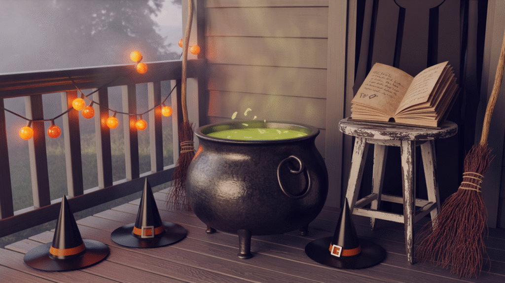 Make your porch witchy with classic props