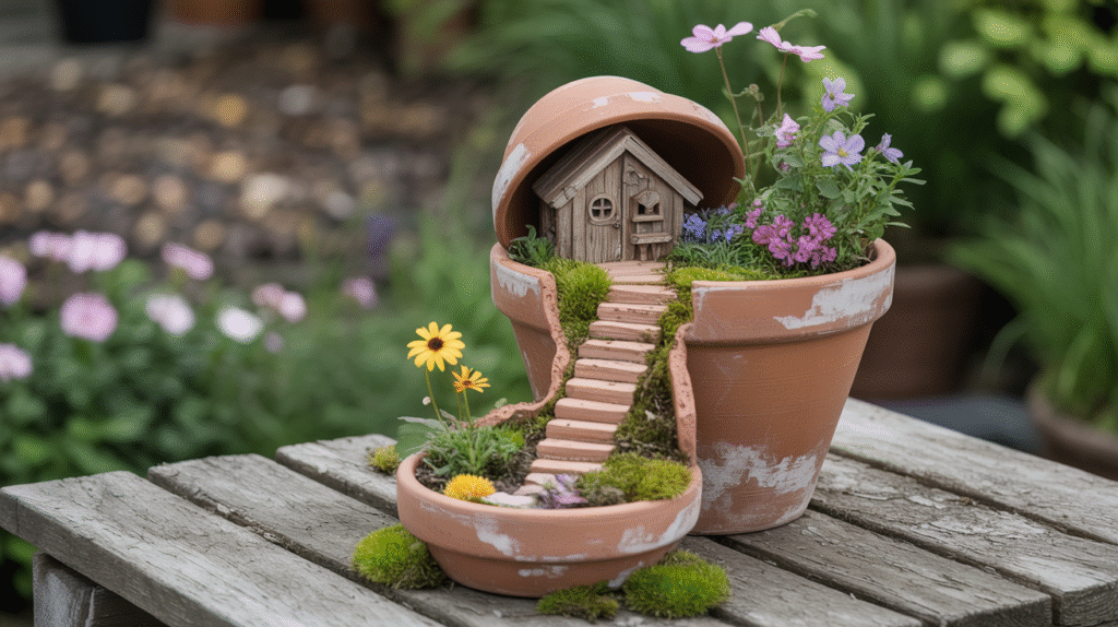 Broken Pot Fairy Garden