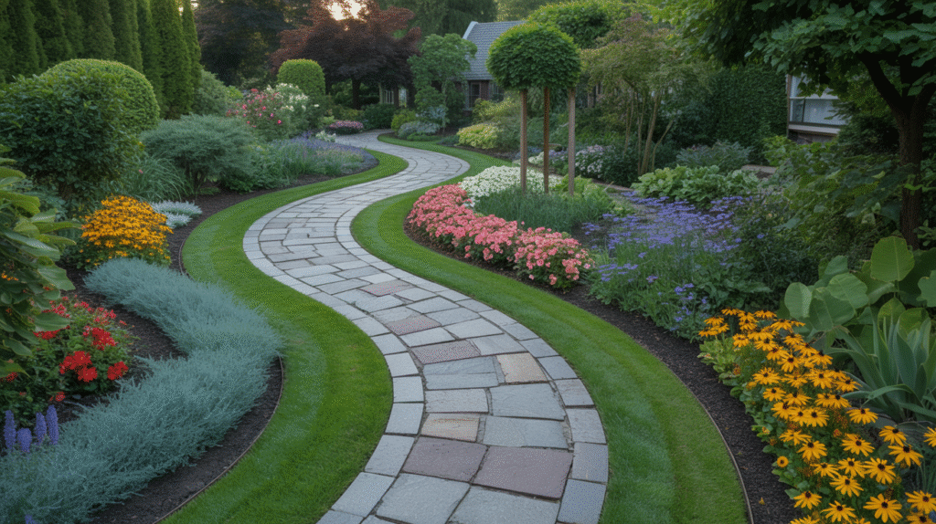 Curved Garden Paths That Guide the Eye