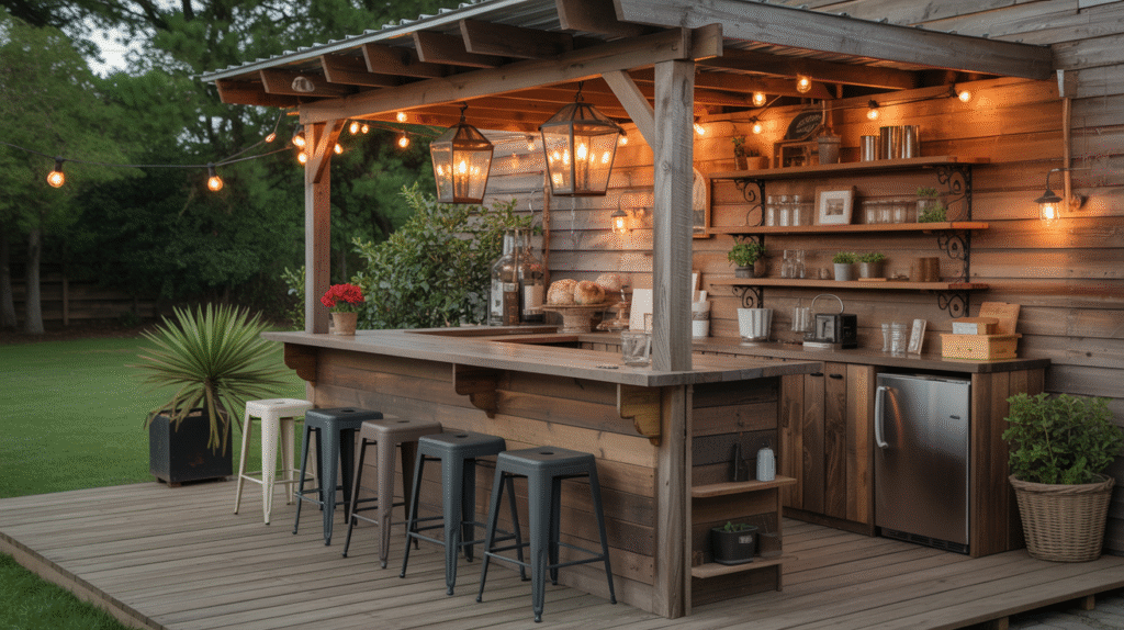 Rustic Farmhouse Patio Bar