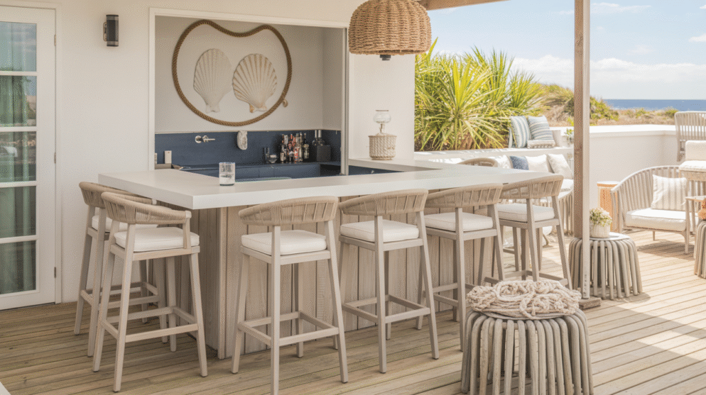 Coastal-Inspired Bar with Nautical Details