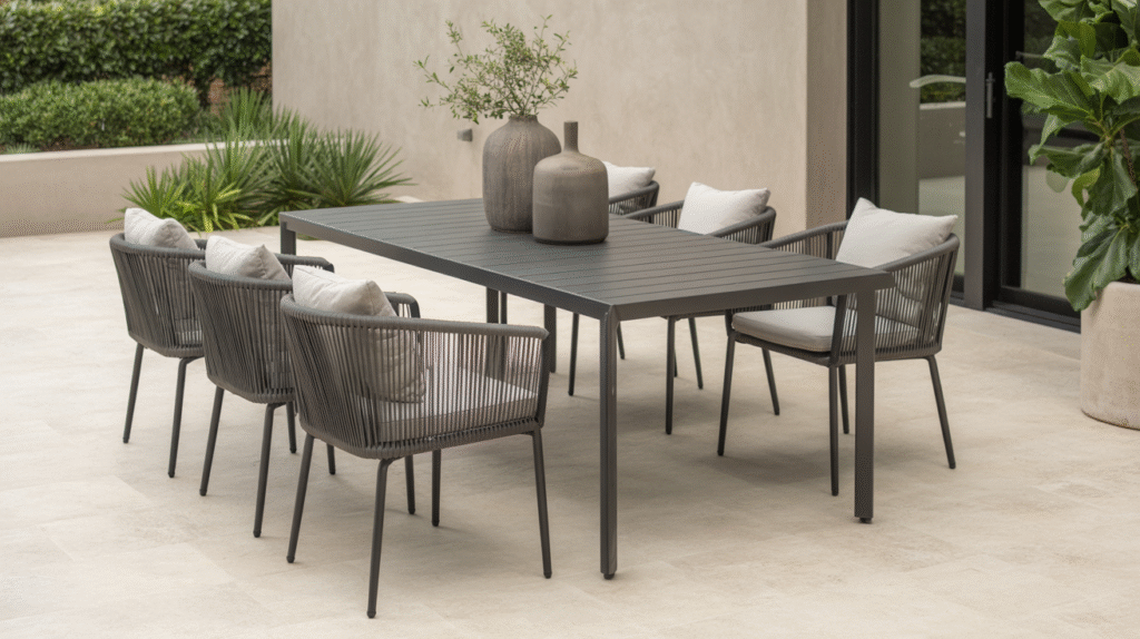 Black Metal Minimalist Table
