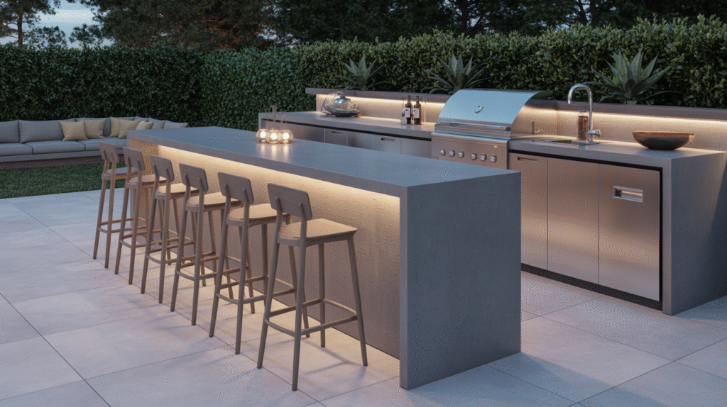 Modern Minimalist Bar with Sleek Countertops
